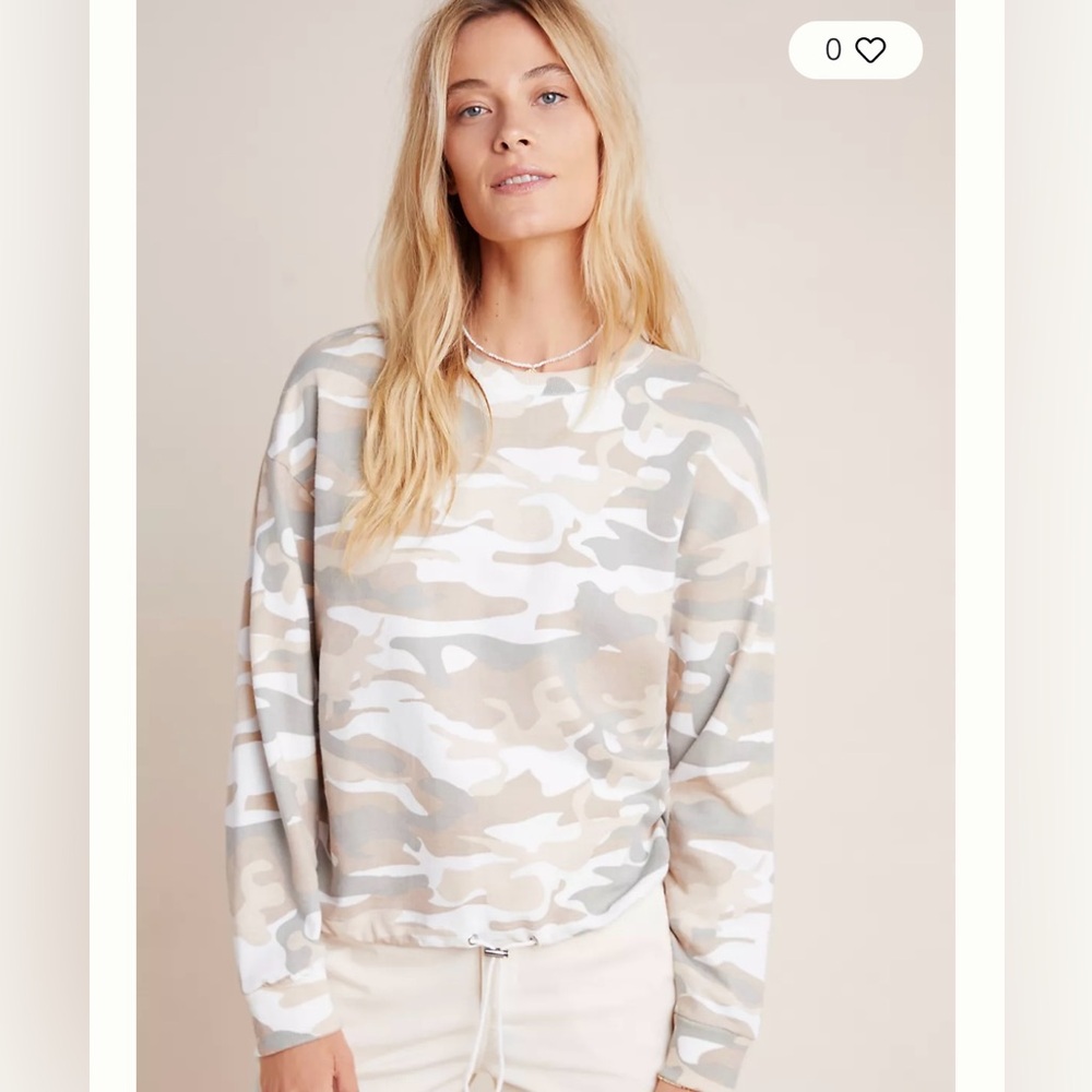RD Style Camo pullover Lara sweatshirt Anthropologie XS NWT